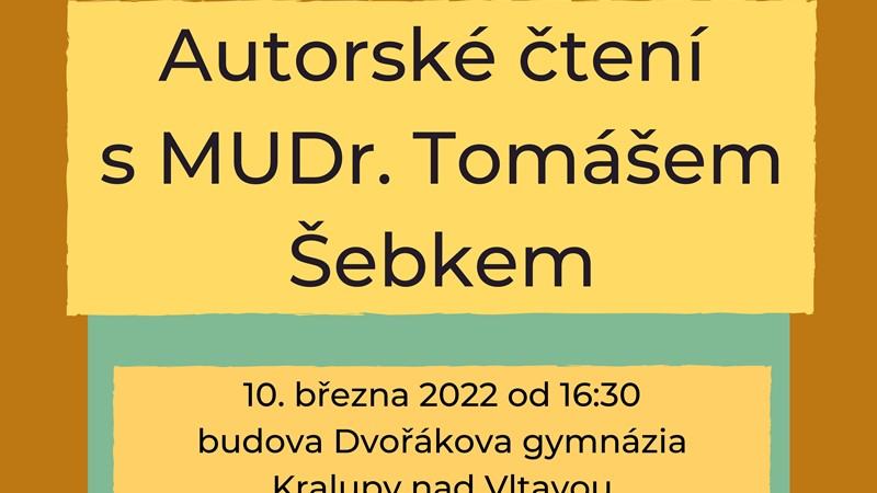 Třetí autorské čtení: Tomáš Šebek - čtvrtek 10. března 2022 v 16:30